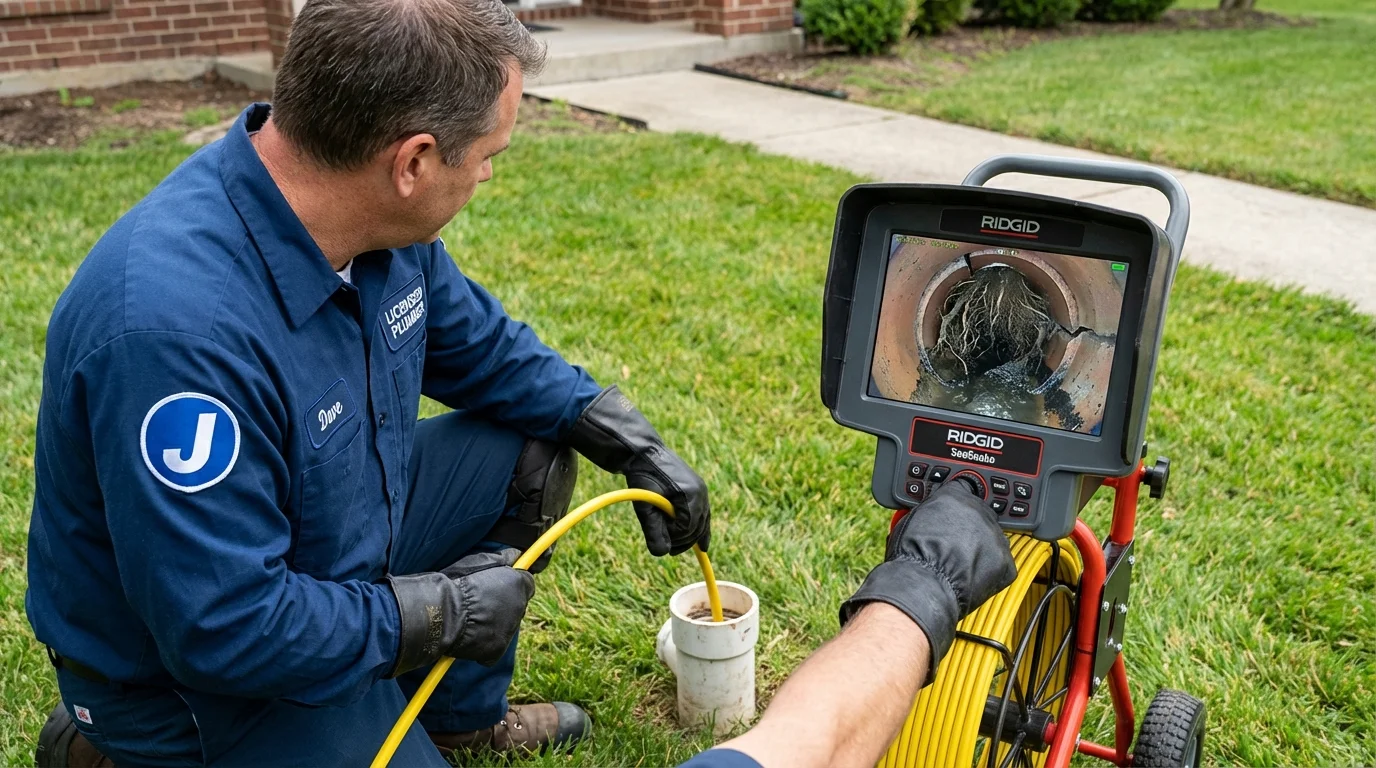 Sewer camera inspection being performed by Johns Plumbing LLC in Marshalltown